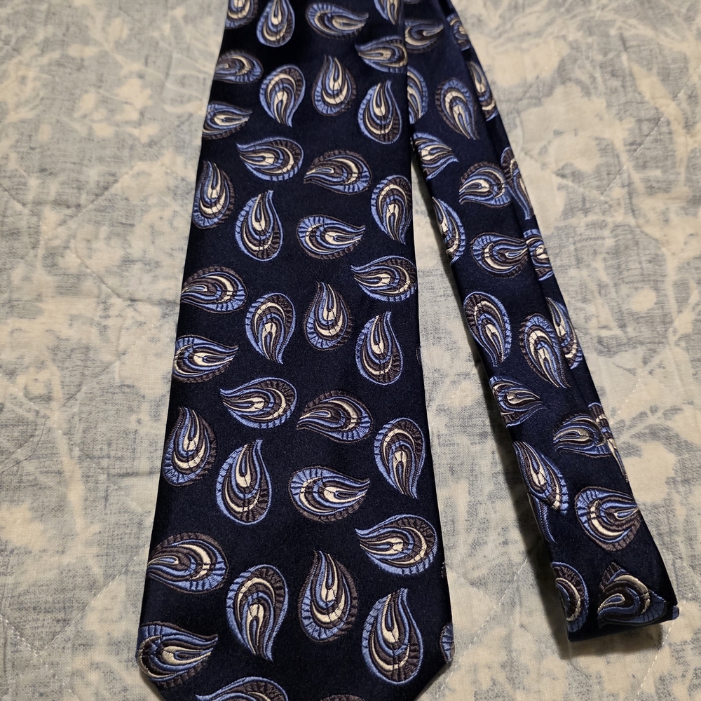 Classic Paisley Men's Tie in Navy and Brown